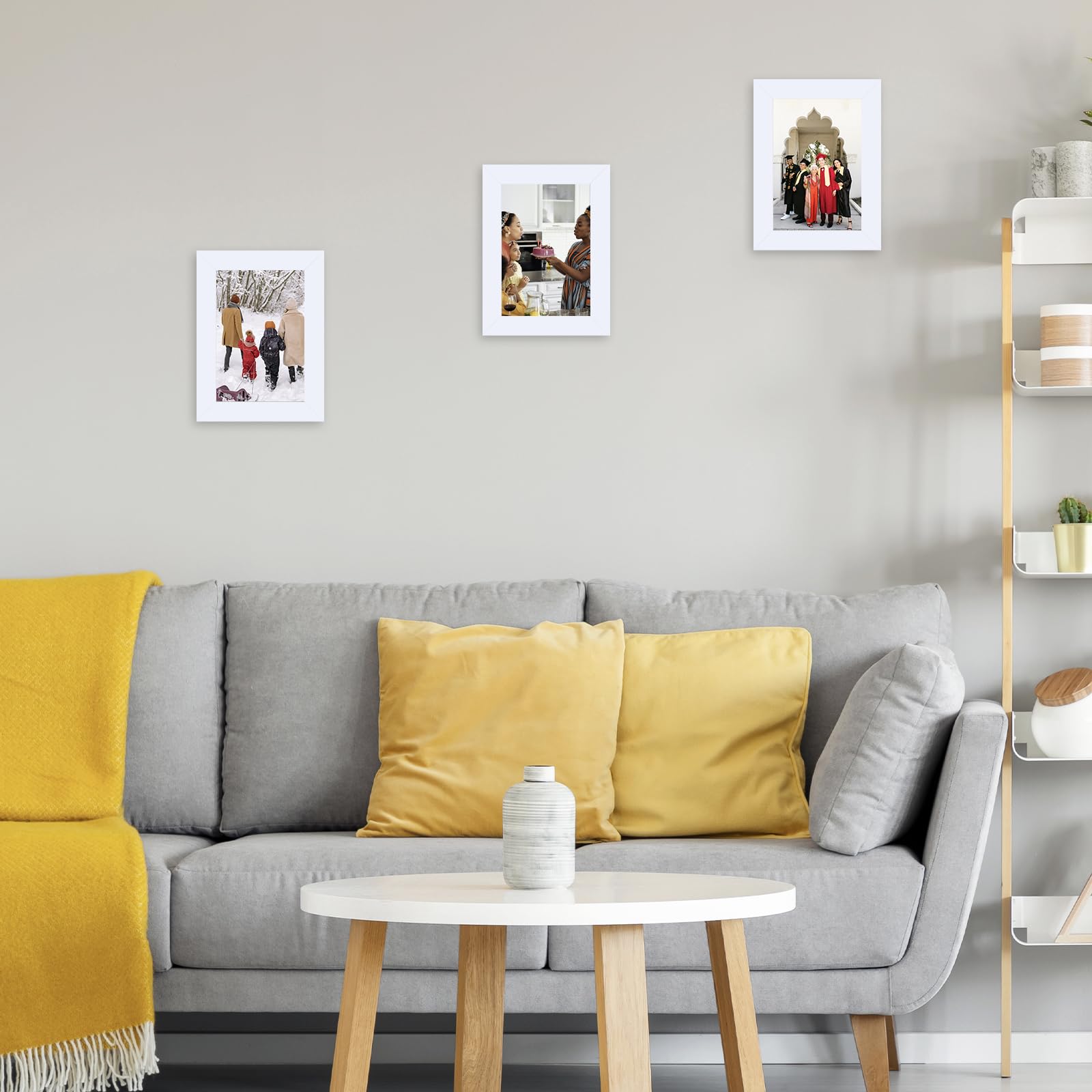 JCJMY 3.5x5 Picture Frame White for Wall or Tabletop, 3.5 x 5 Wall Gallery Poster Photo Frame with Shatter Resistant Plexiglass,